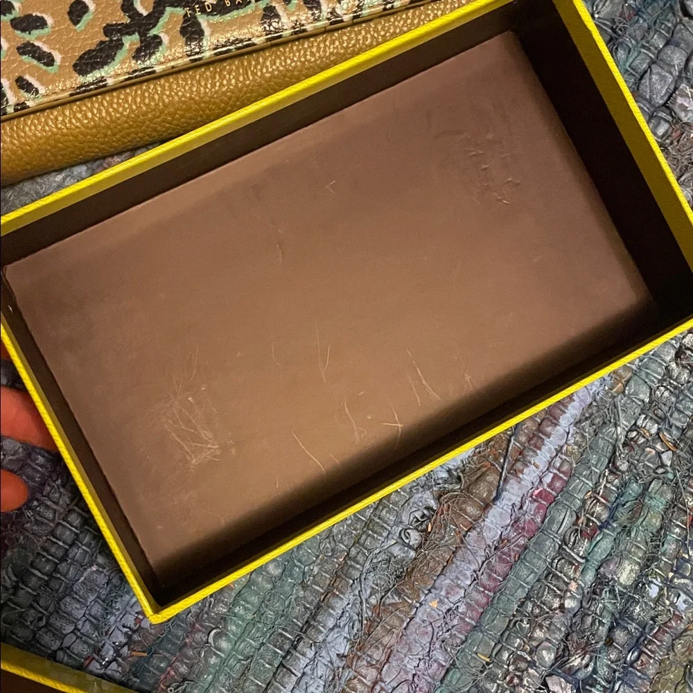 Ted Baker Leopard Print Leather Wallet in Brown and Green